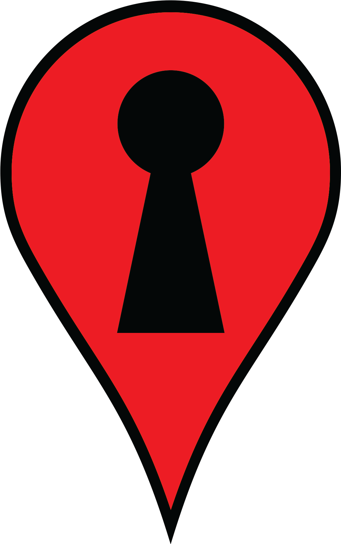 Red Map Pinwith Keyhole Icon