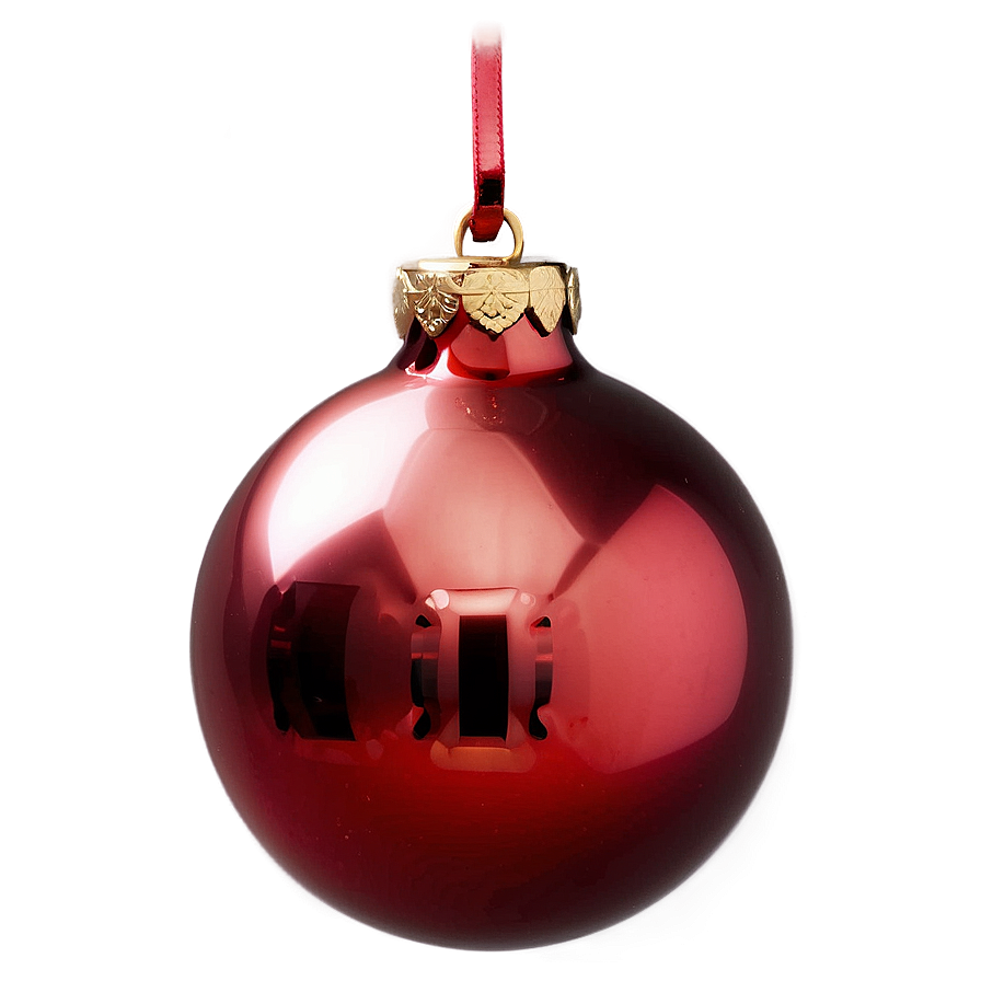 Red Metallic Ornament Png 80