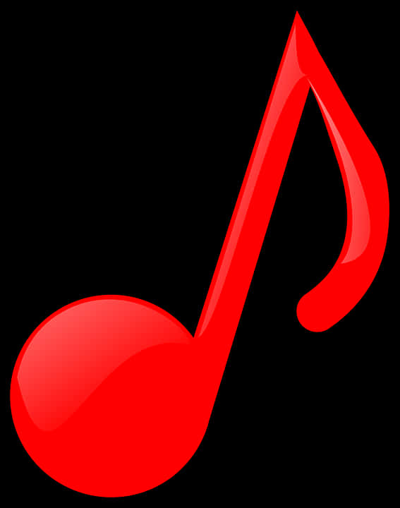 Red Musical Note Graphic