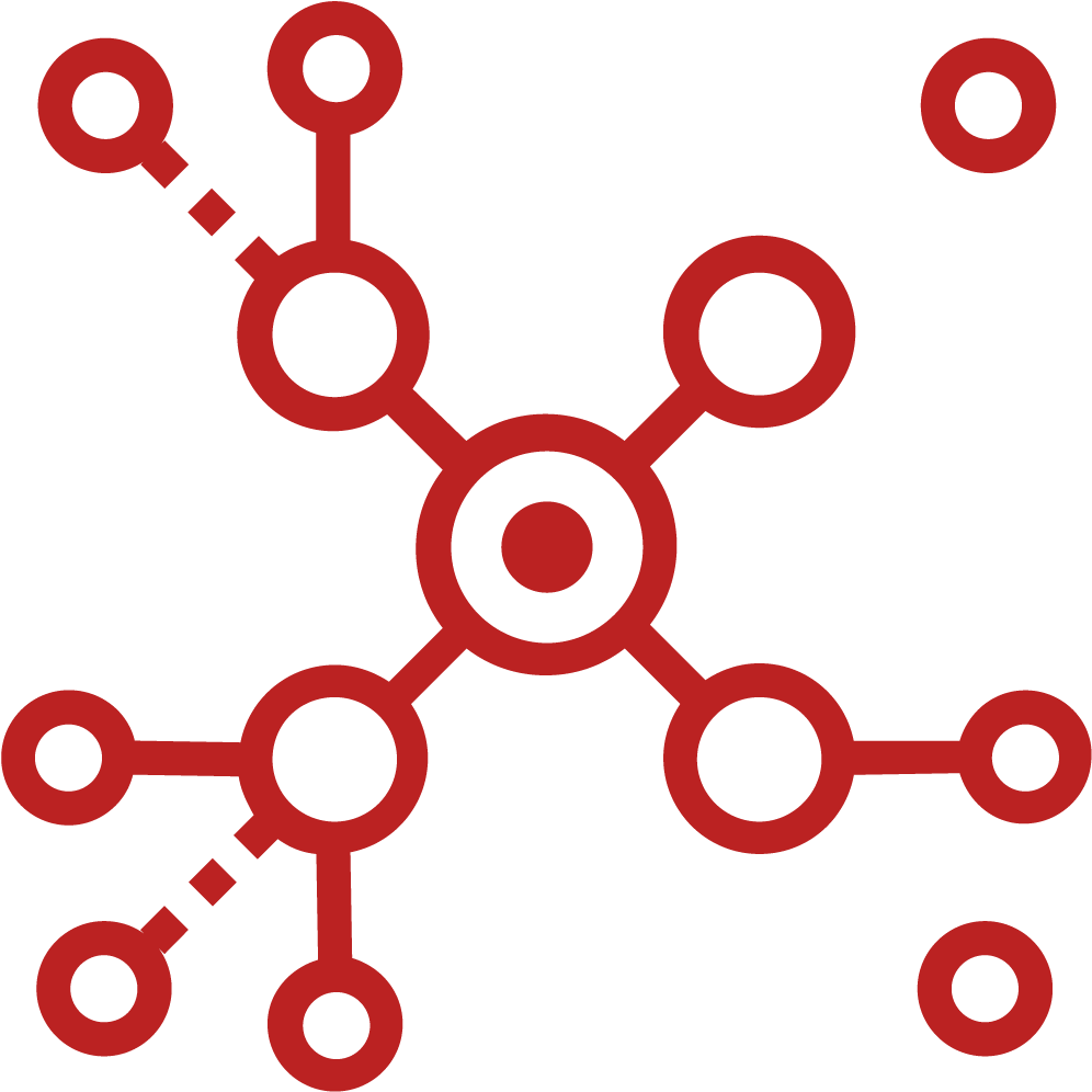 Red Network Icon Graphic