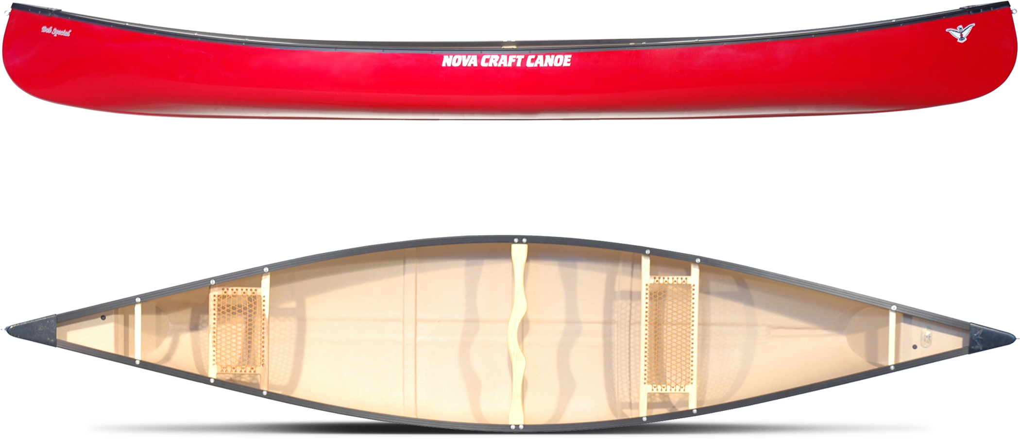 Red Nova Craft Canoe Topand Side View