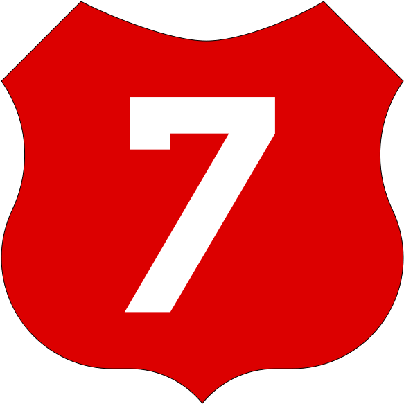 Red Number7 Shield Design