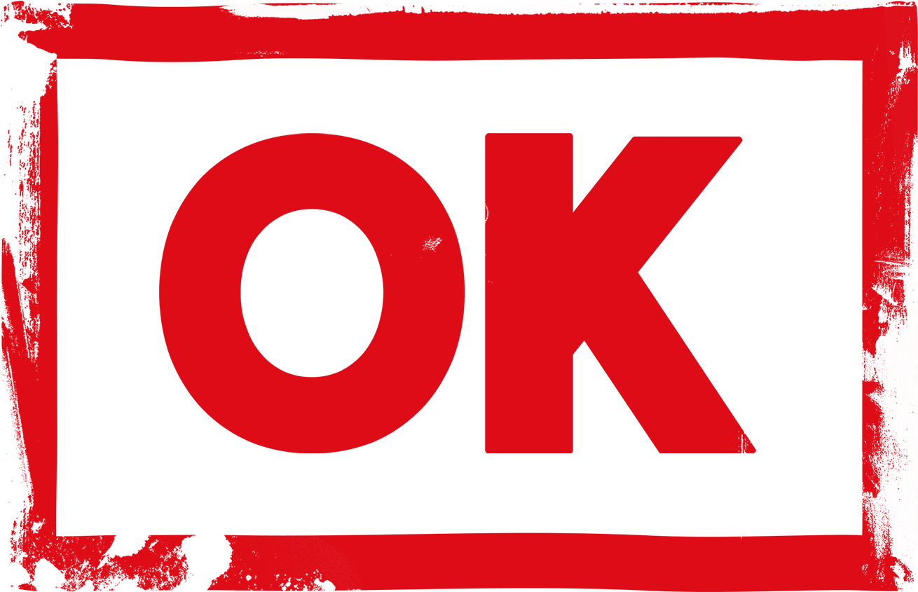 Red O K Speech Bubble Grunge Background