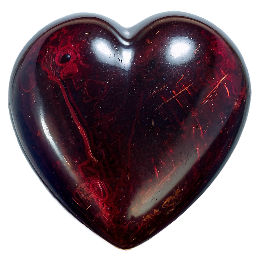 Red Obsidian Heart Png 06272024