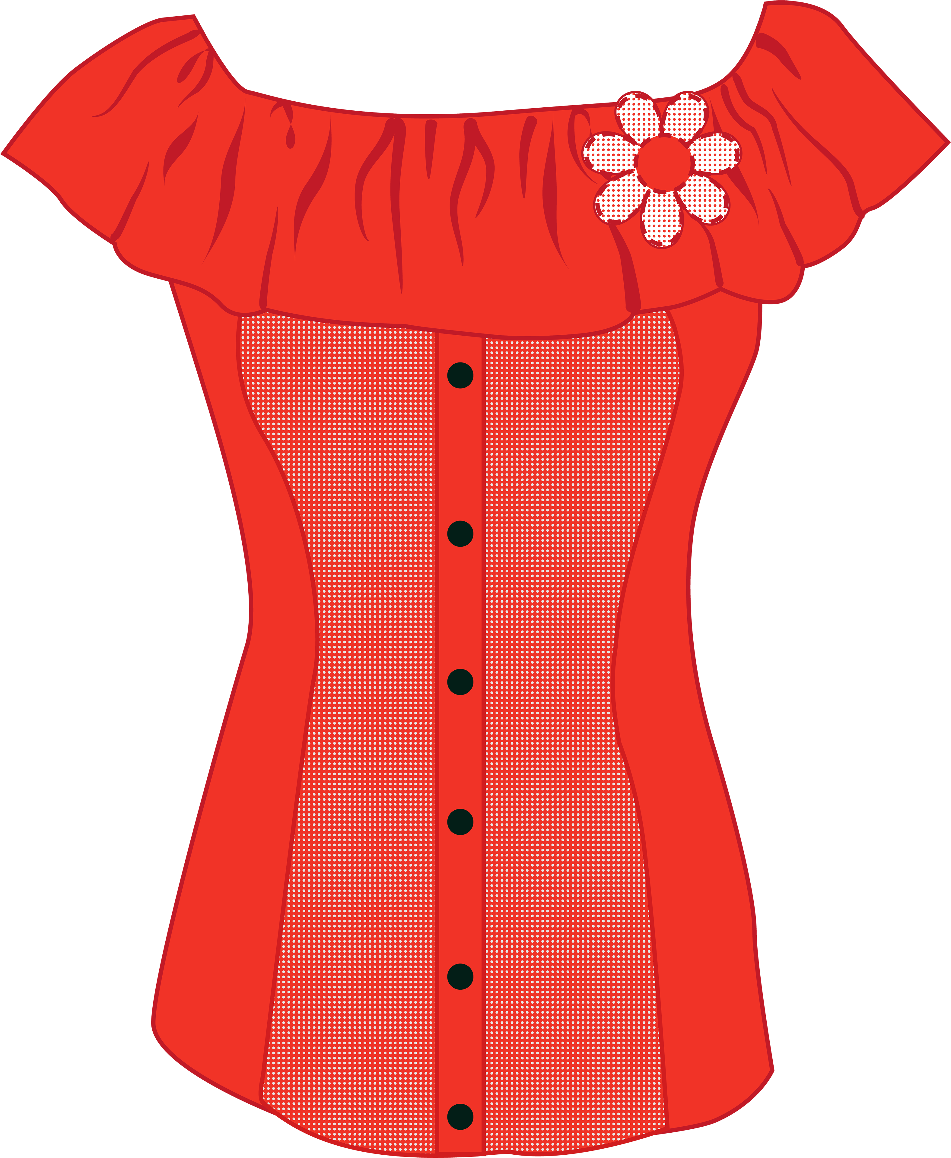 Red Off Shoulder Blouse Design