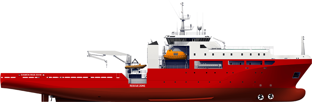 Red Offshore Support Vessel