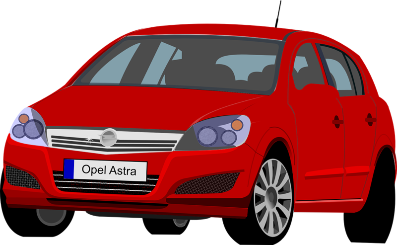 Red Opel Astra Hatchback Illustration