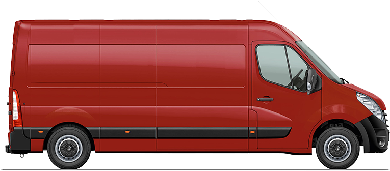 Red Opel Commercial Van Side View
