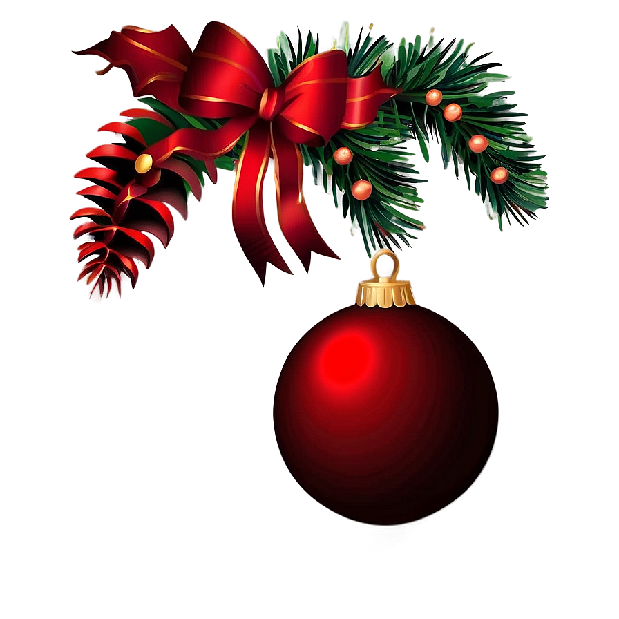 Red Ornament Decoration Png Wqm