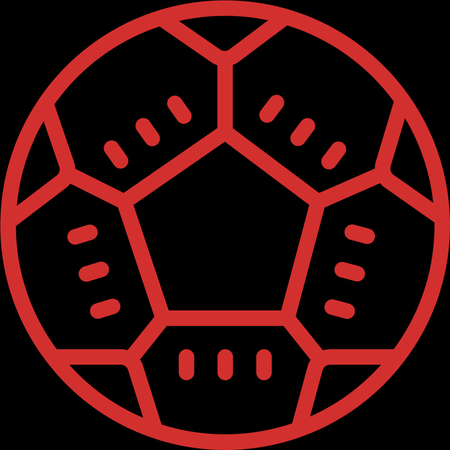 Red Outline Geometric Icon