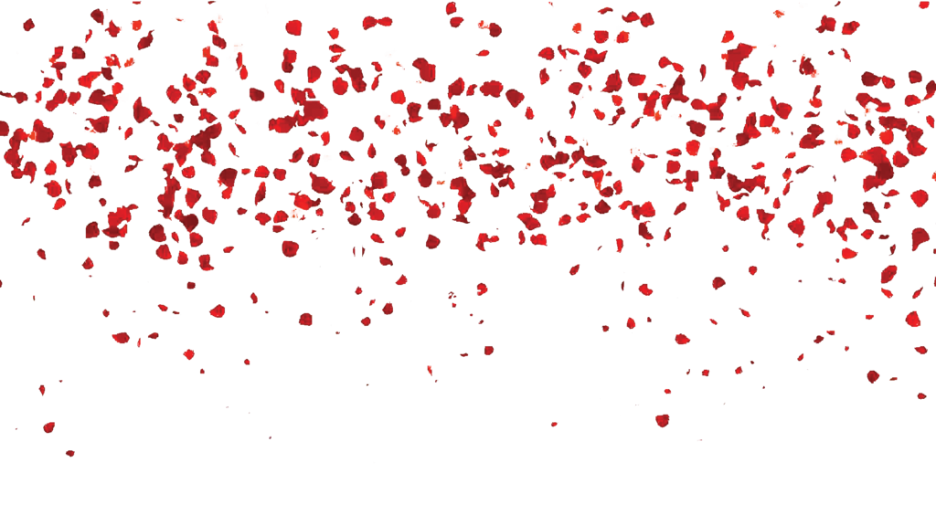 Red_ Particles_ Falling_ Against_ Blue_ Background