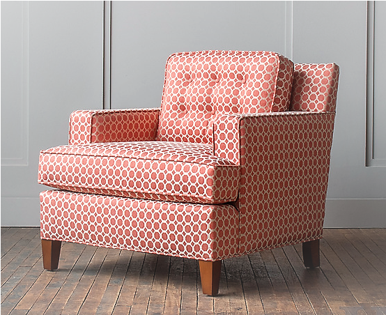 Red Patterned Club Chair