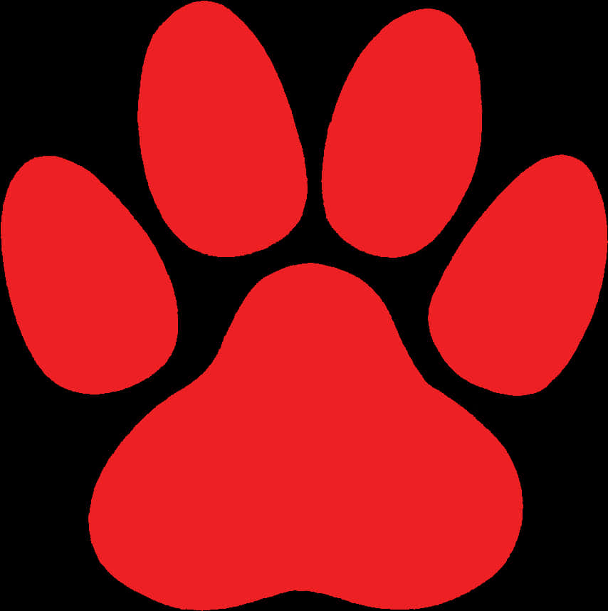 Red Paw Print Graphic