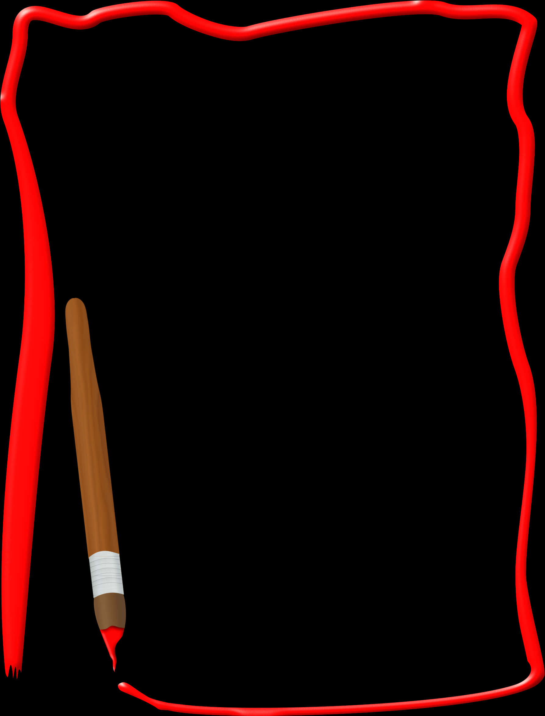 Red Pencil Border Frame