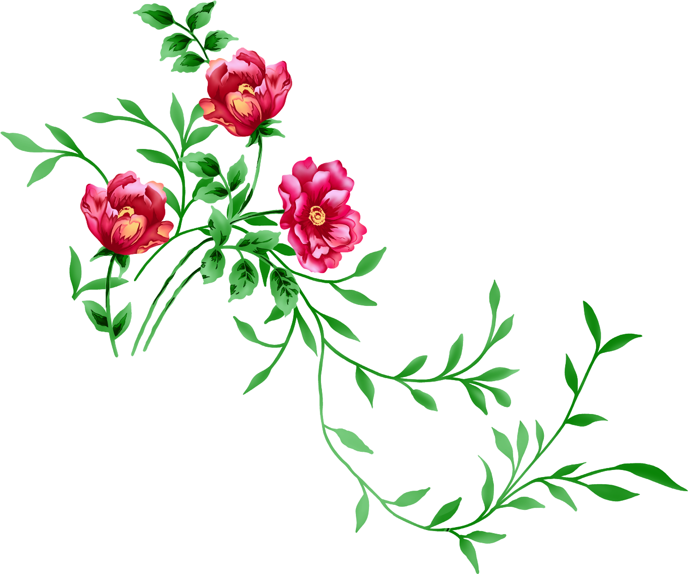 Red Peony Flower Clipart