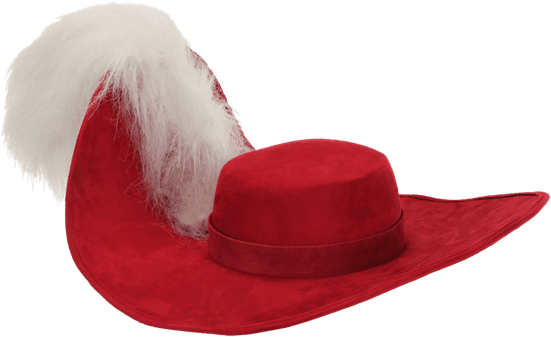 Red Pirate Hat Feather Trim