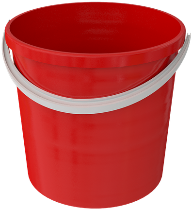 Red Plastic Bucket3 D Render