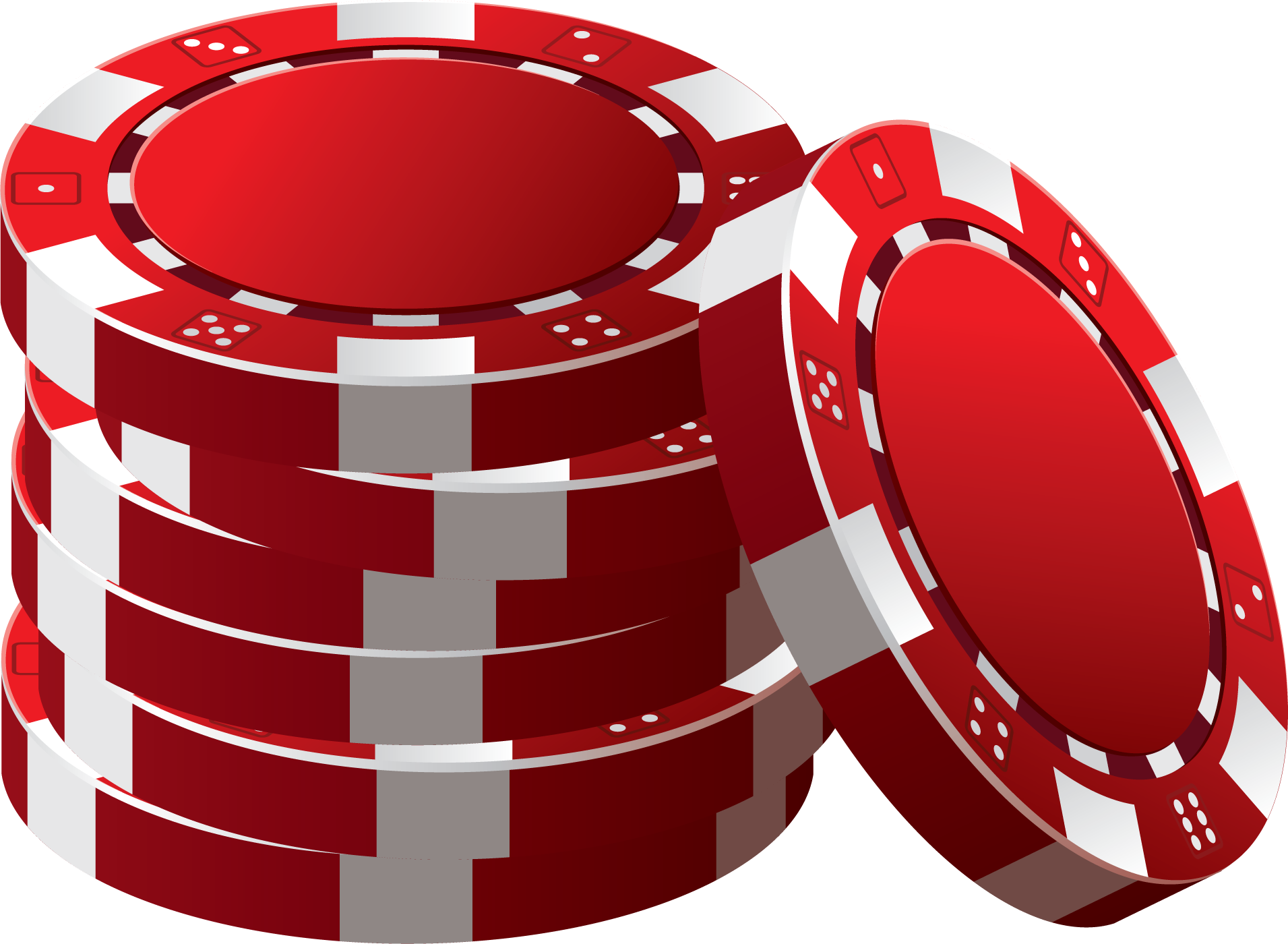 Red Poker Chips Stacked