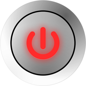 Red Power Button Illuminated