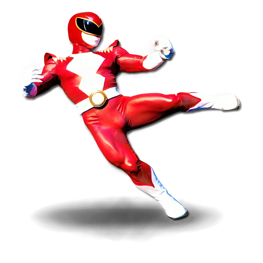 Red Power Ranger Action Pose Png Rck81