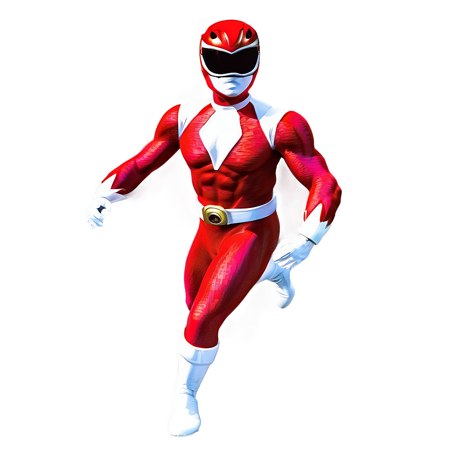 Red Power Ranger Dynamic Action Png 06292024