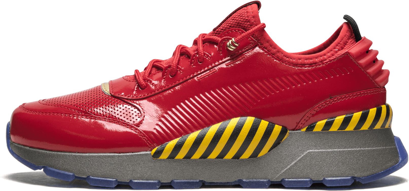 Red Puma Sneakerwith Yellow Stripes