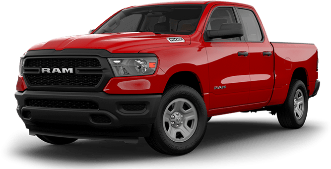 Red Ram Pickup Truck Side View