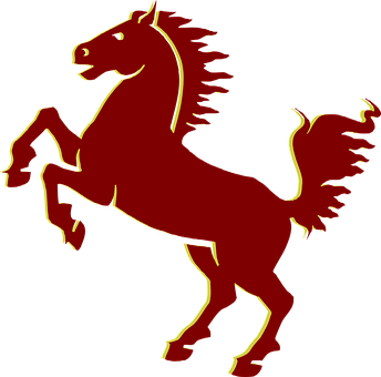 Red_ Rearing_ Horse_ Silhouette