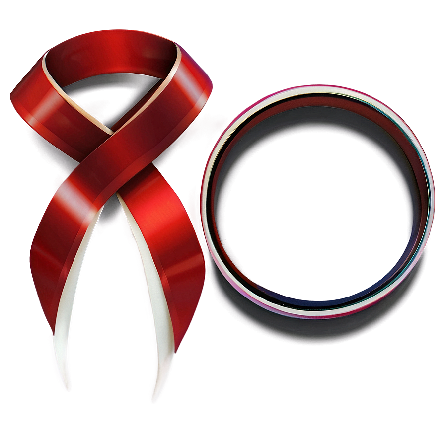 Red Ribbon In Circle Shape Png Bxb4