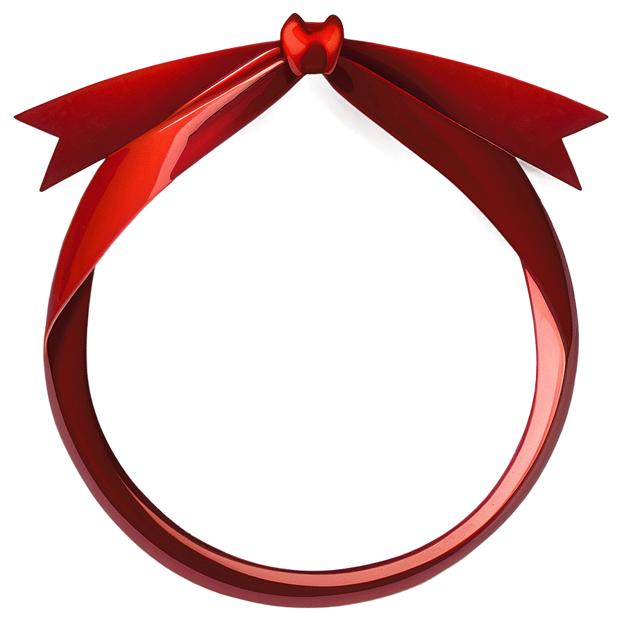 Red Ribbon In Circle Shape Png Vic75