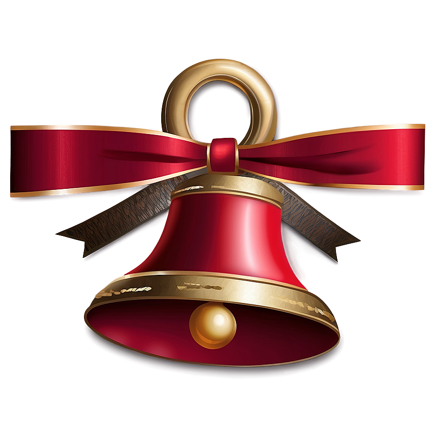 Red Ribbon With Bell Png 05252024