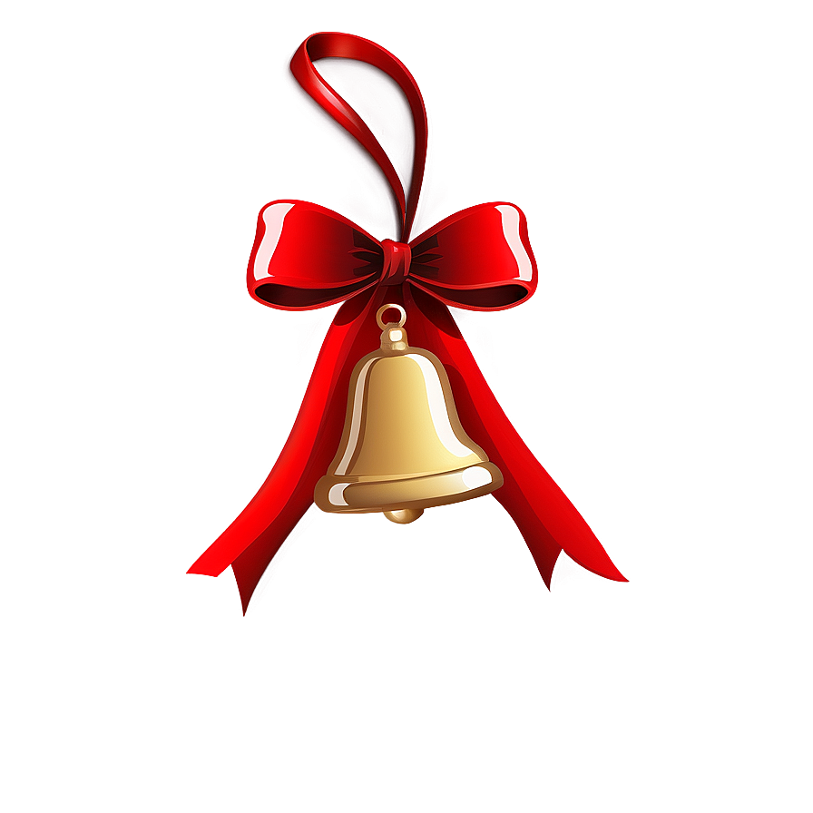 Red Ribbon With Bell Png 84