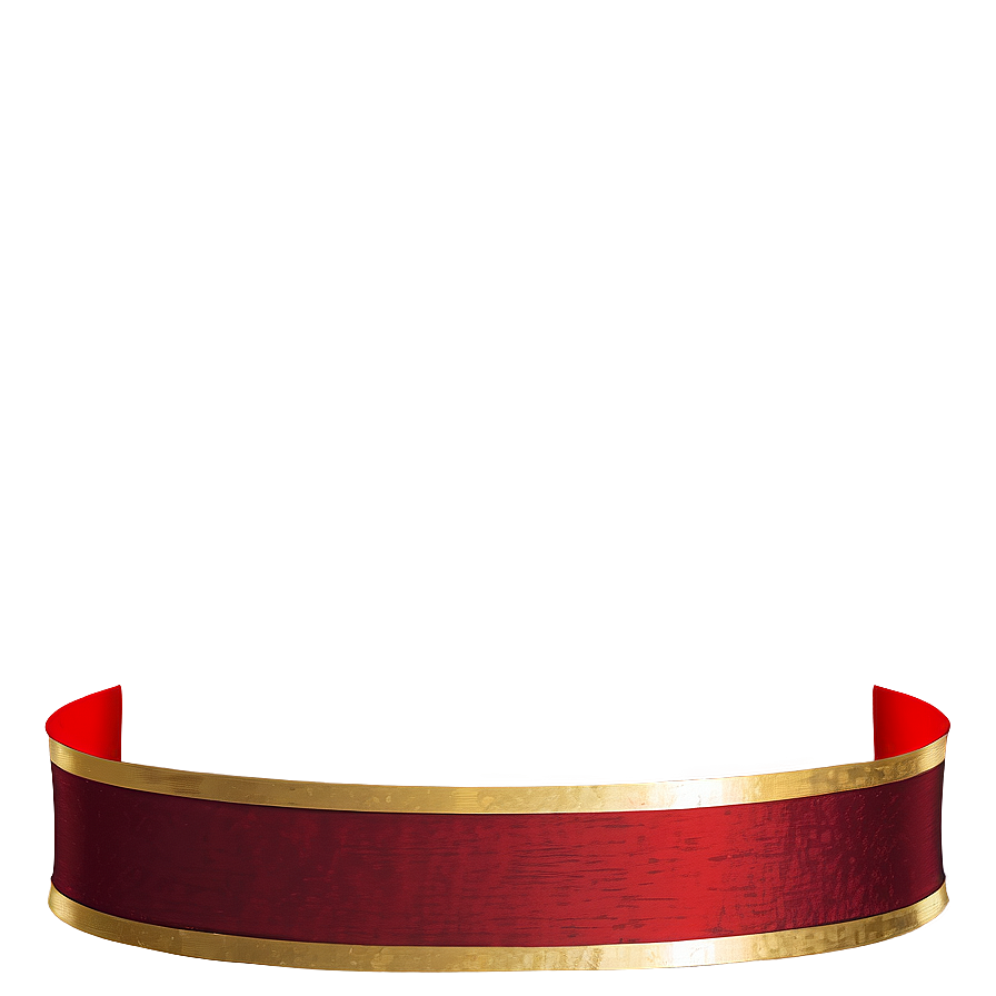 Red Ribbon With Gold Trim Png Eef