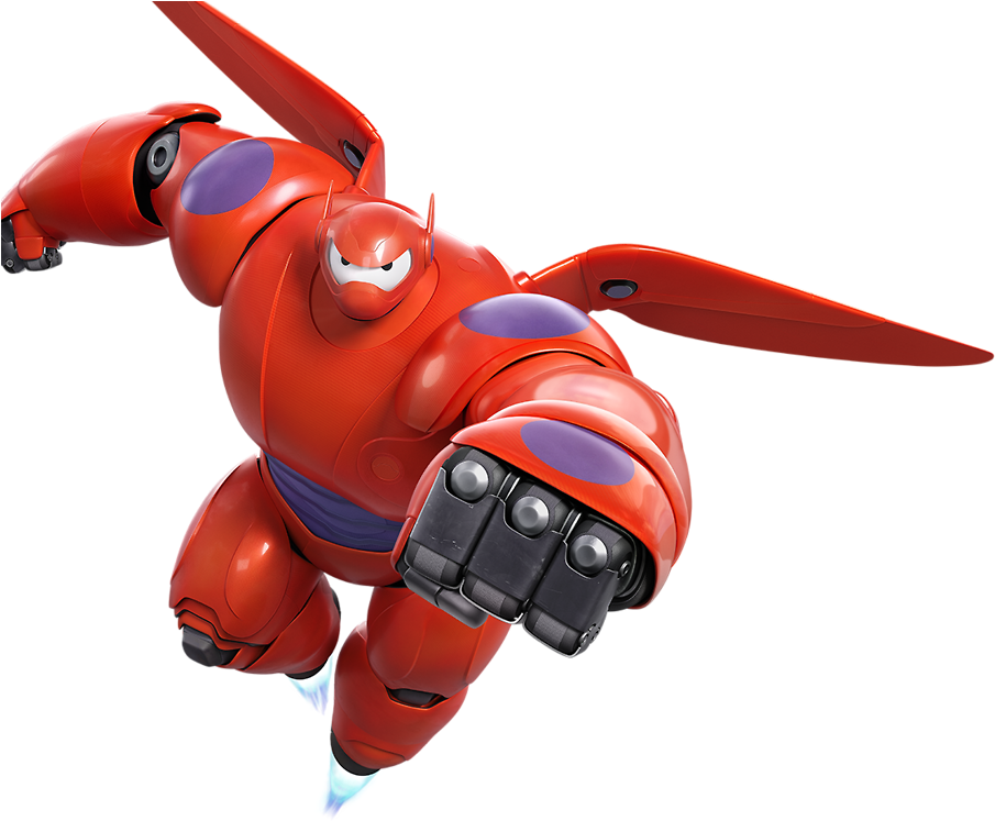 Red Robot Hero Flying