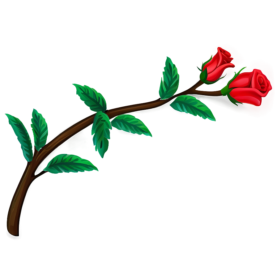 Red Rose Branch Png Rja79