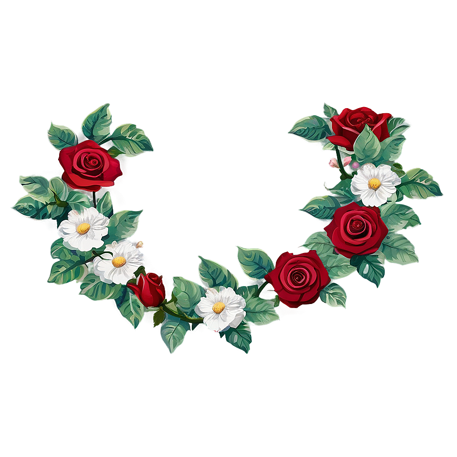 Red Rose Garland Png 46