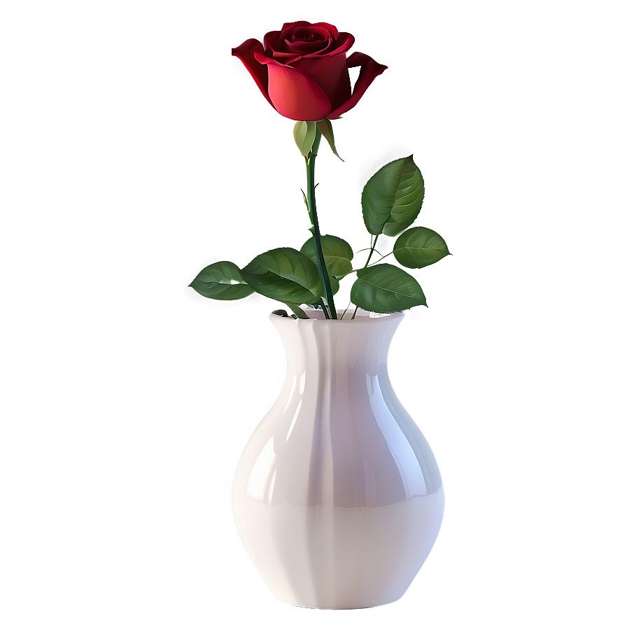 Red Rose In Vase Png 05242024