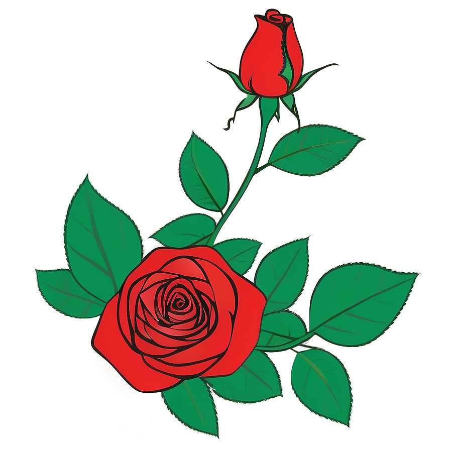 Red Rose Outline Png Org