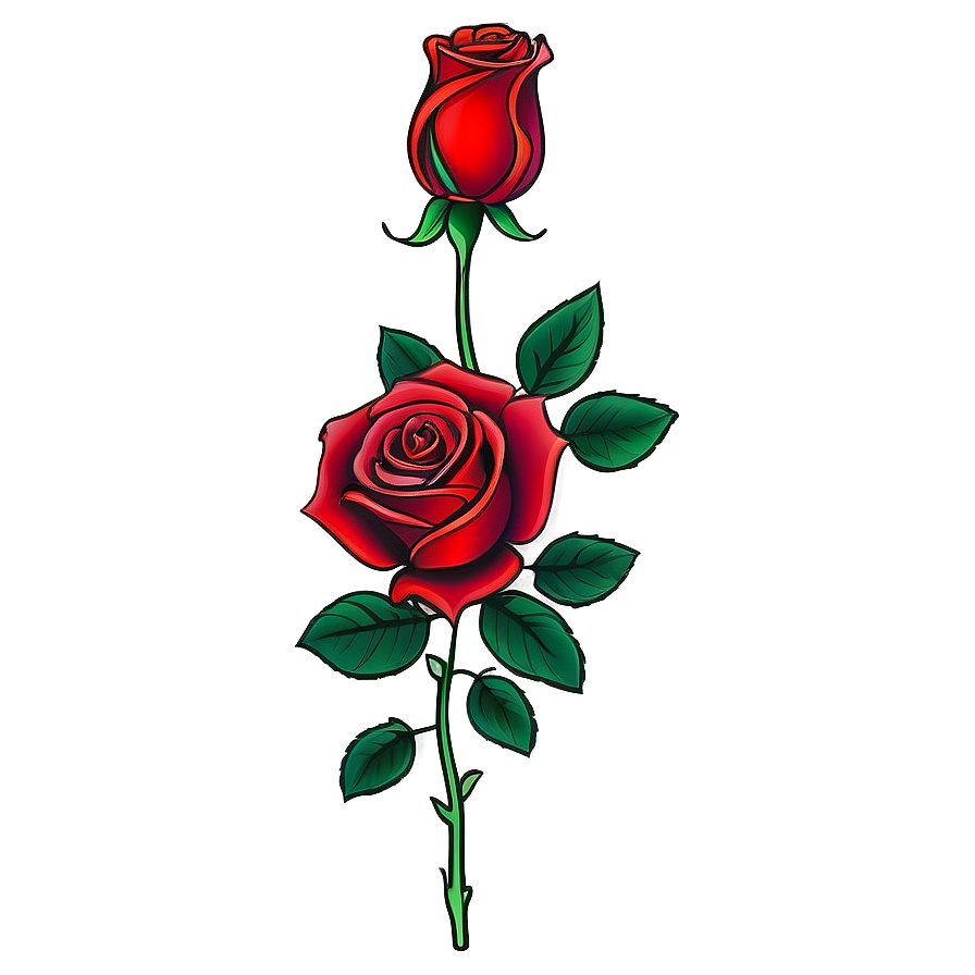 Red Rose Tattoo Template Png 05252024