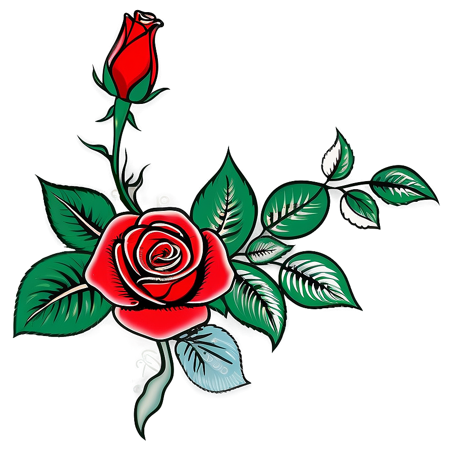 Red Rose Tattoo Template Png 10