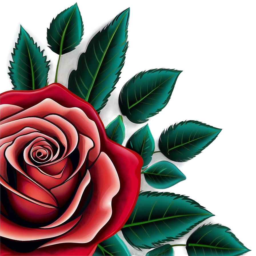 Red Rose Tattoo Template Png 15