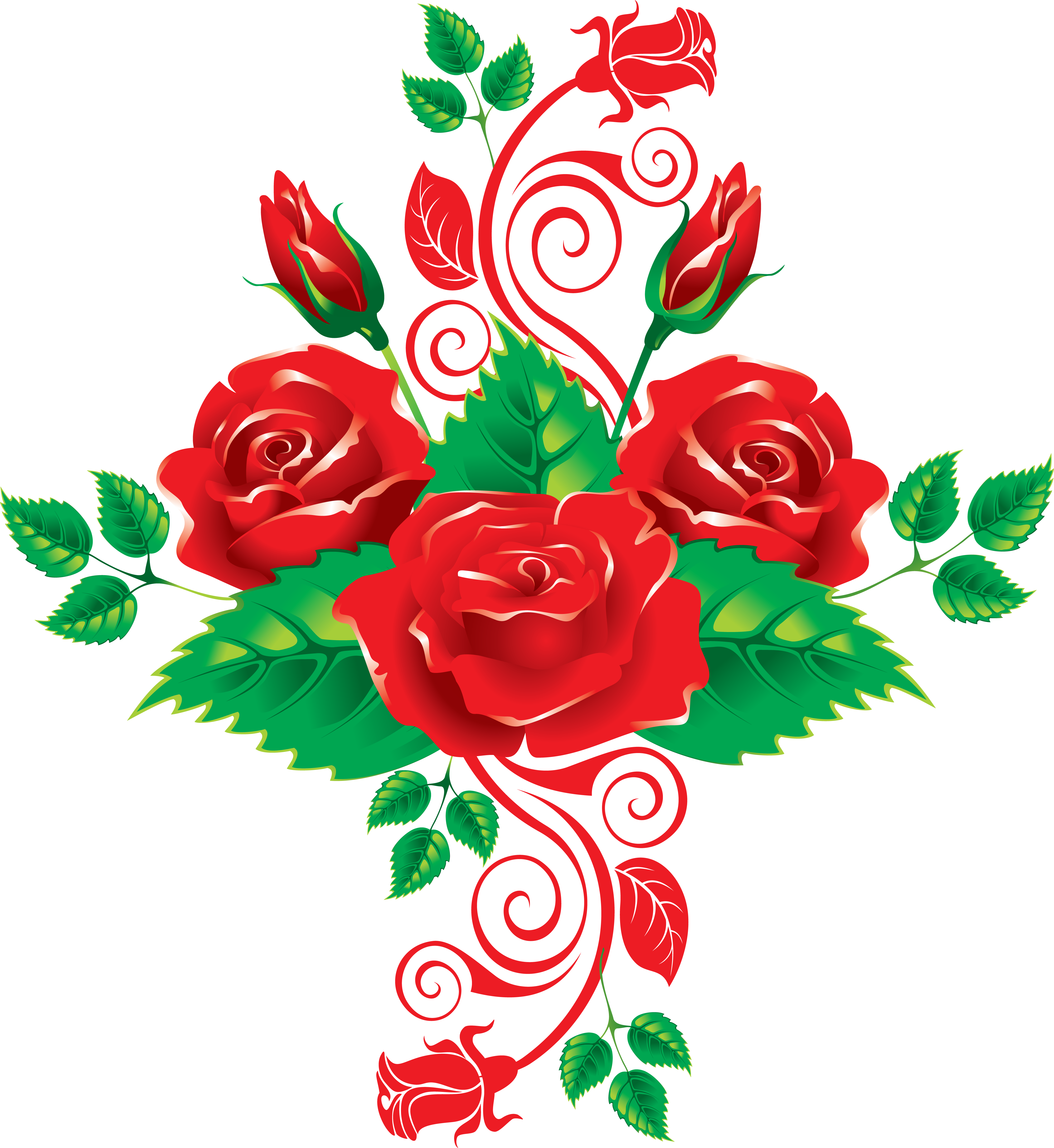 Red Rose Vector Floral Design