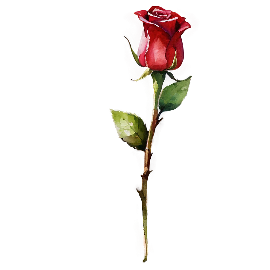 Red Rose Watercolor Png 05242024