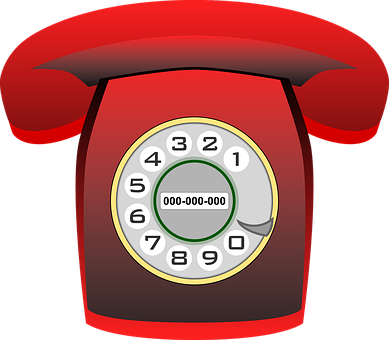 Red Rotary Phone Illustration