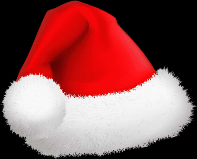 Red Santa Hat Black Background