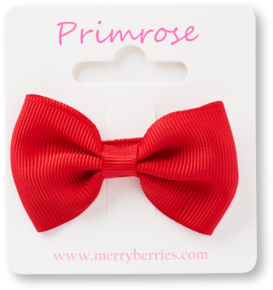 Red Satin Hair Bow Primrose Packaging