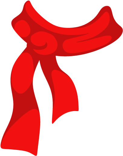 Red Scarf Graphic Illustration