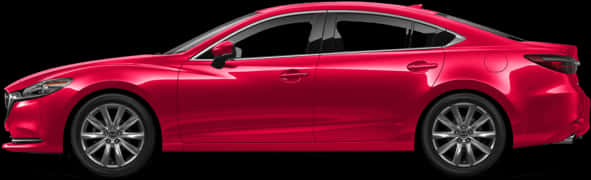 Red Sedan Side View