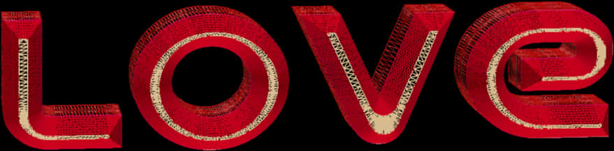 Red Sequined Love Text