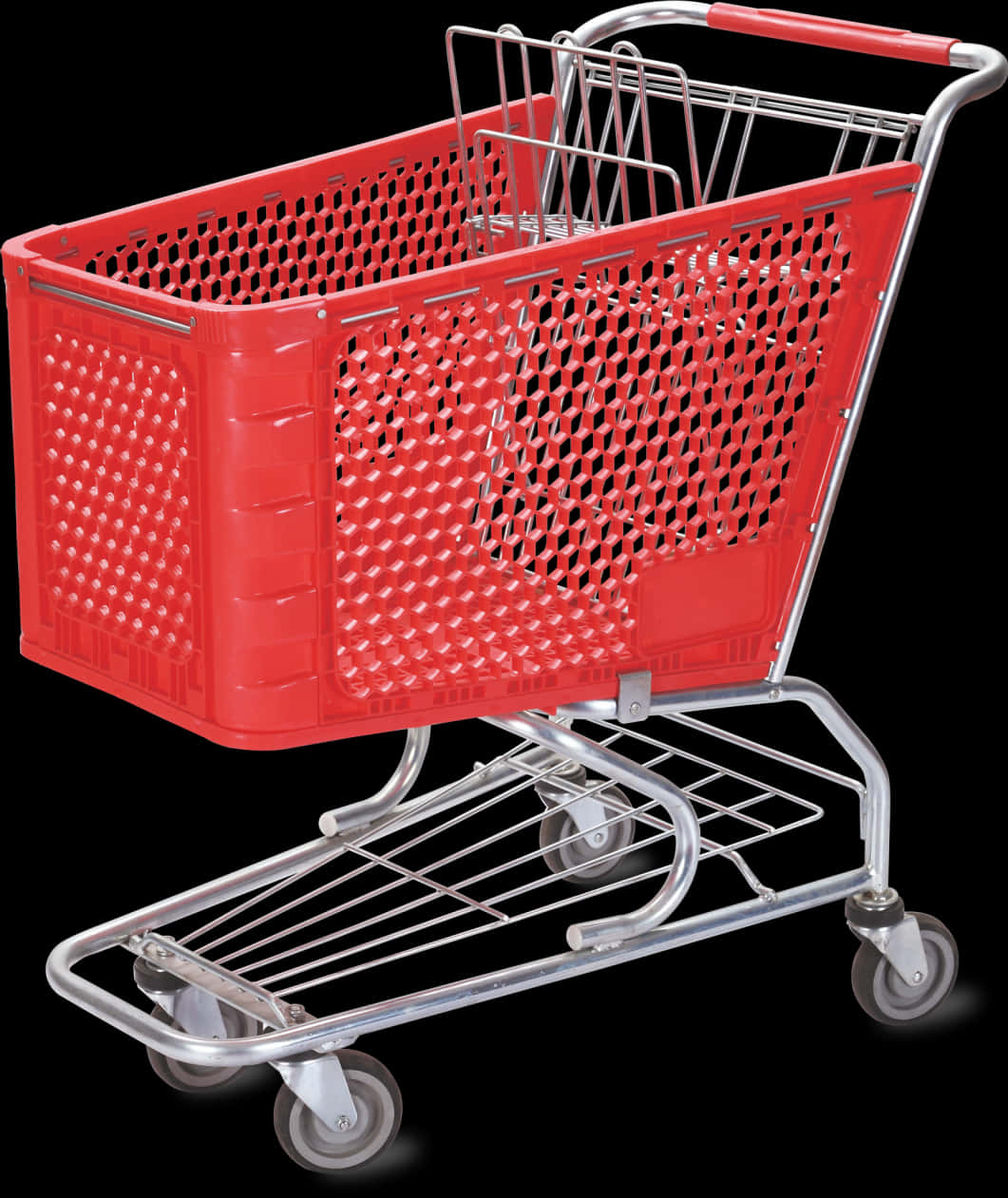 Red Shopping Cart Isolated